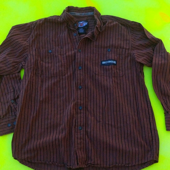 Harley Davidson brown button shirt Large men's - Picture 2 of 5